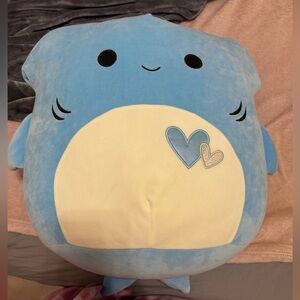 Squishmallows Blue and White Plush with Heart